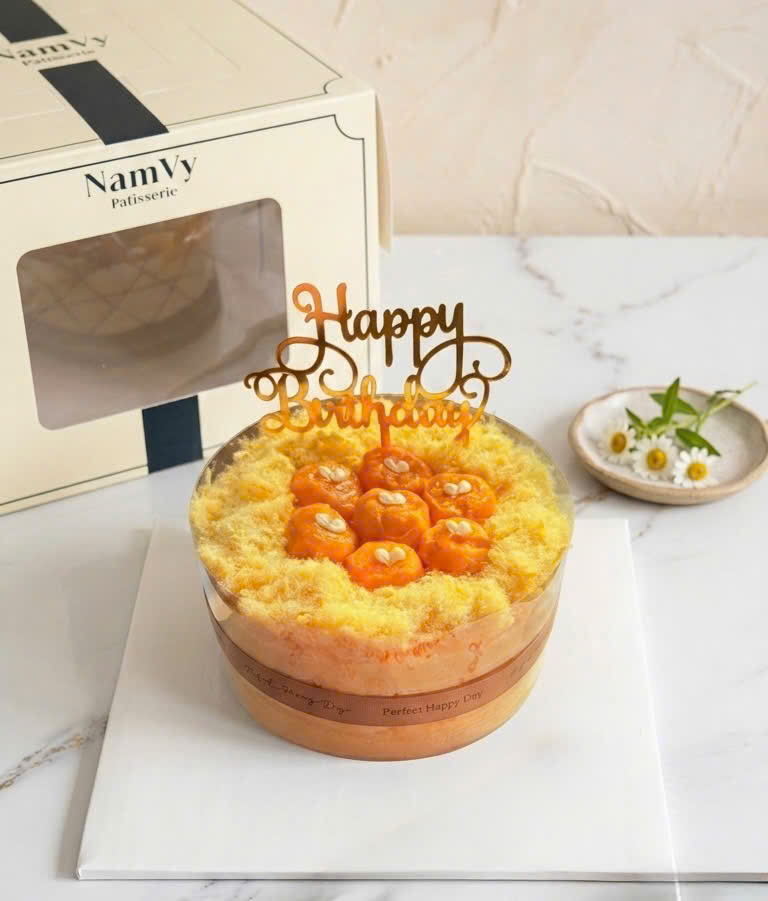 Bánh sinh nhật bông lan trứng muối